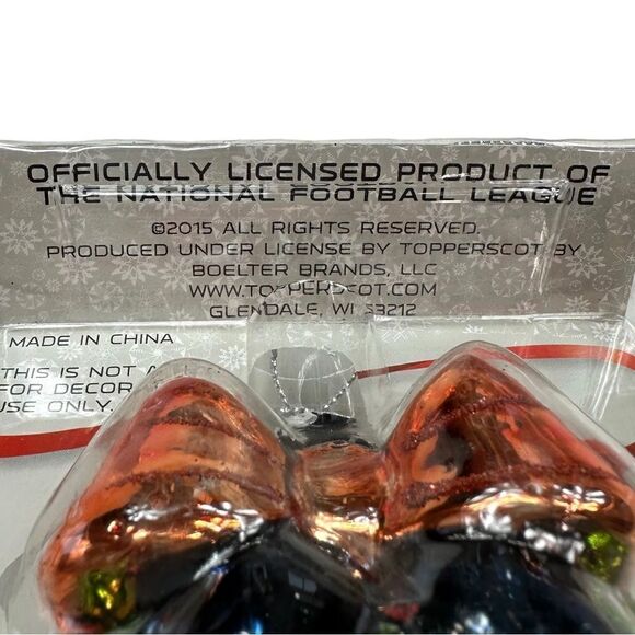 NFL Cincinnati Bears Glitter Holiday Bells Ornaments, set of 6 - Picture 5 of 7